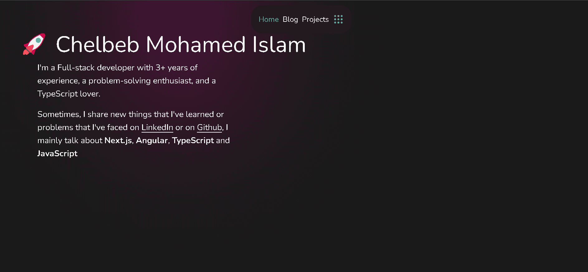 project's home page